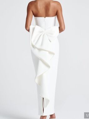 Babyboo Magnolia White Strapless Maxi Skirt with Bow Detail